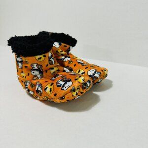 2T 3T 4T Snoopy Halloween Slippers Plush Booties  W/ Grips Peanuts Toddler